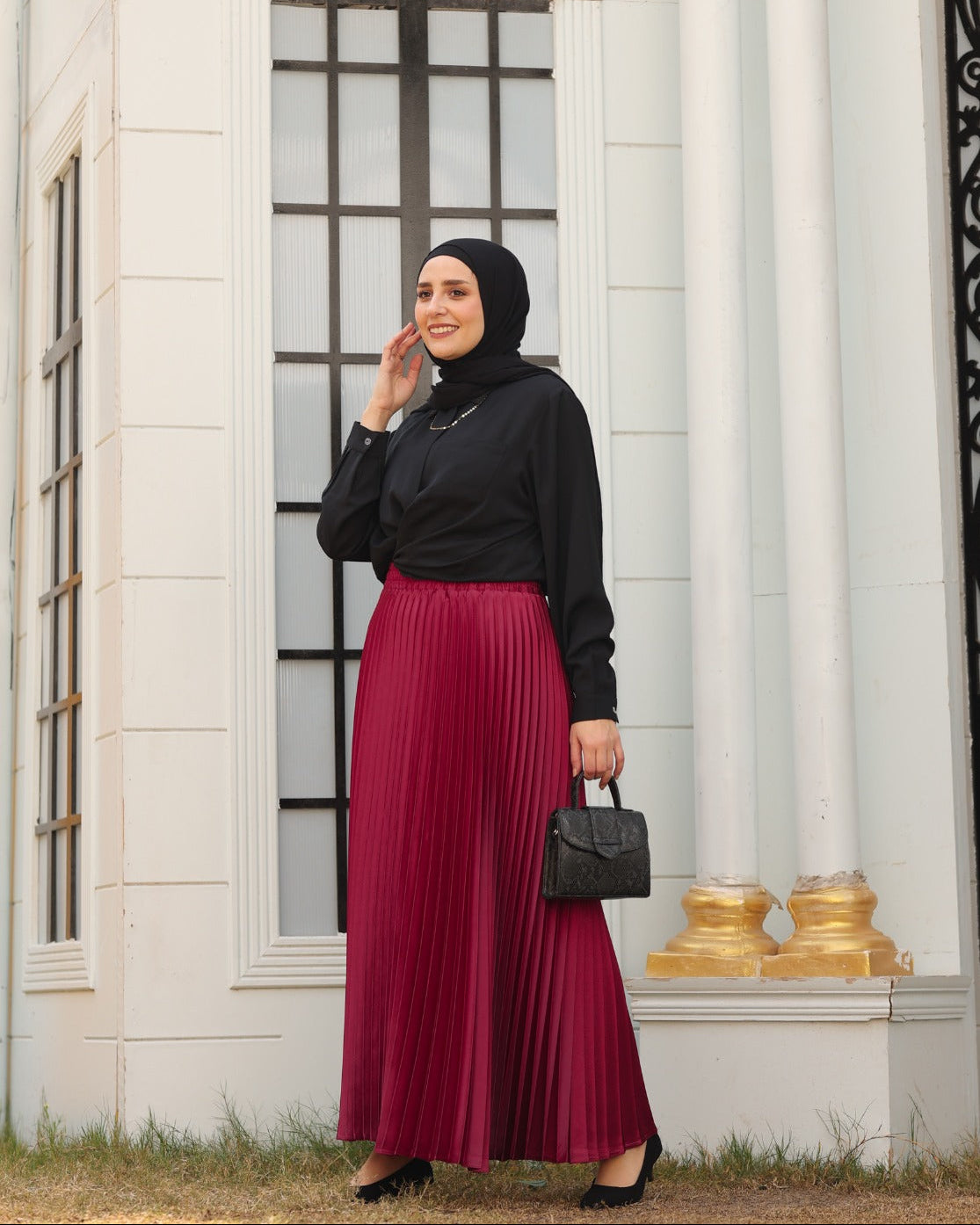 KANZ SKIRT | Dark Red